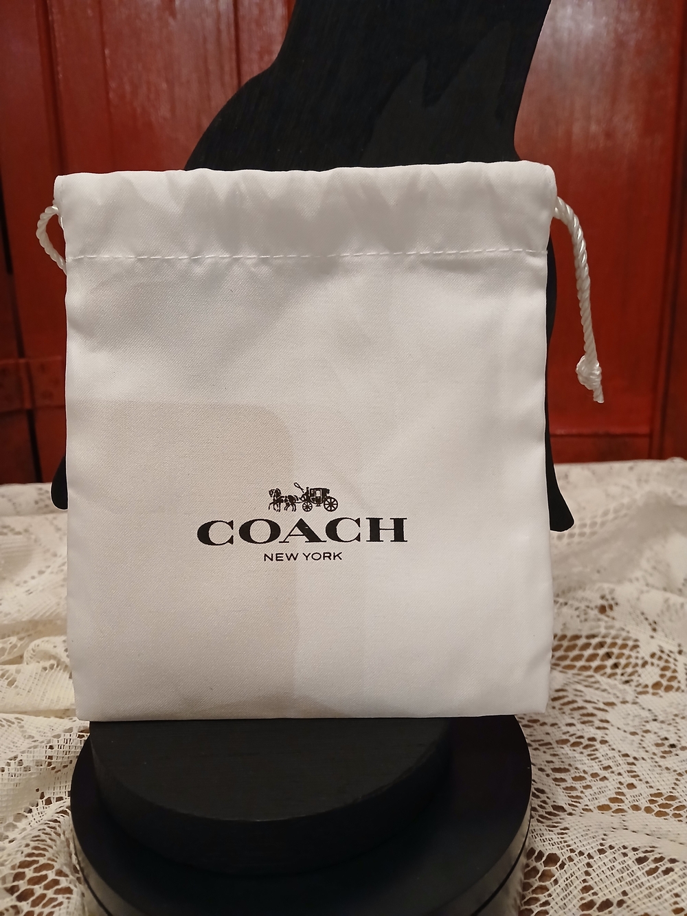 Coach White Drawstring Dust Pouch with Logo - Picture 1 of 1